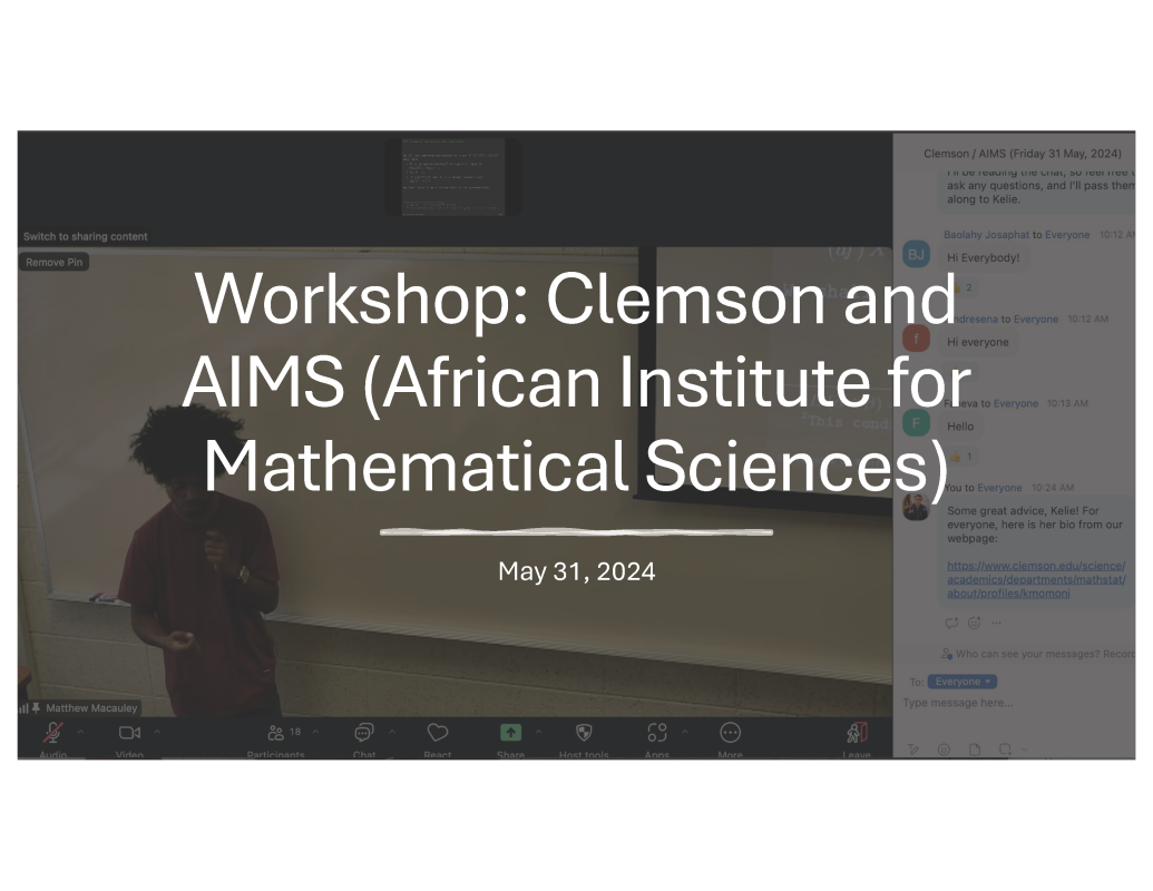 Clemson and AIMS (African Institute for Mathematical Sciences)